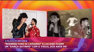 Luciano Camargo encara desafio do Faro e usa visual dos anos 90 no Dança Gatinho