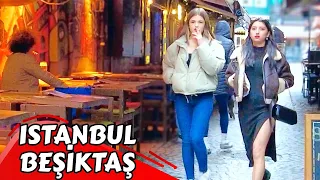 Istanbul Turkey 2023 Besiktas Bazaar 1 February Walking Tour Rainy Day | 4K ULTRA HD 60FPS