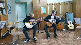 Nirvana - Smells Like Teen Spirit (акустик кавер) Исполняет дуэт гитаристов