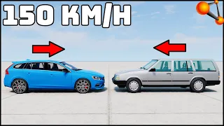 VOLVO V60 vs VOLVO 940! 150 Km/H CRASH TEST! - BeamNg Drive