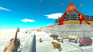 Animal volcano climbing race. Look out for the lava that falls! | Animal Revolt Battle Simulator