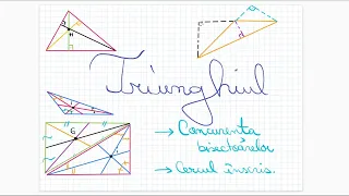 Triunghiul: Bisectoarea unui unghi, concurenta bisectoarelor, cercul inscris - Clasa a VI-a