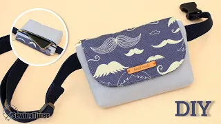 DIY Waist Belt Bag for Beginner | EASY FANNY PACK TUTORIAL [sewingtimes]