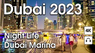 Dubai 🇦🇪 Amazing Dubai Marina, Night Life [ 4K ] Night Walking Tour