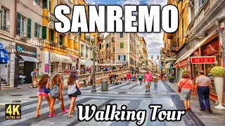 SanRemo 🇮🇹 Italy - Downtown Walking Tour (4k Ultra HD 60fps)