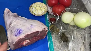 Баранья нога запечённая с овощами а духовке,очень Вкусно и просто,картофель запечённый