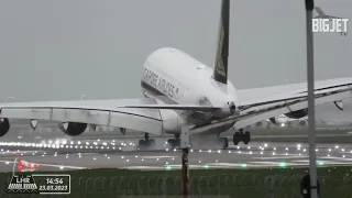 Crosswind (SW) heavy Landings [27L] at London #Heathrow Airport