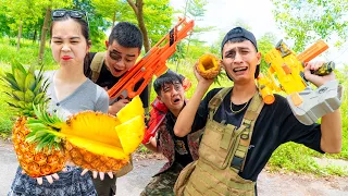 Pretty Girl Nerf War: SEAL NERF Warrior Girl Guns Fight Criminal Rescue Pineapple Battle