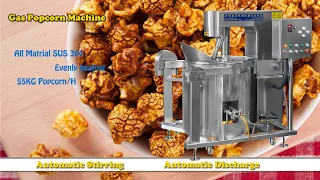 Longze-Industrial Full Automatic Gas Mushroom Caramel Popcorn Machin Popcorn Production Line