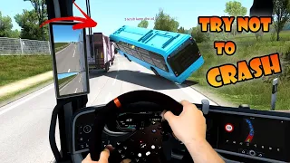 POV in ETS2 Multiplayer | Try not to crash | Calais - Duisburg full mixed reality drive, real hands