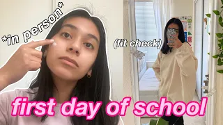 grwm + vlog (first day of school in person) first day of 8th grade in person/ in person school vlog