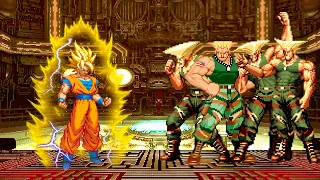 [KOF Mugen] Son Goku vs Guile Team