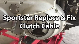 How To Harley Davidson Sportster clutch cable replace and fix oil leak .