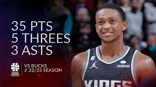 De'Aaron Fox 35 pts 5 threes 3 asts vs Bucks 22/23 season