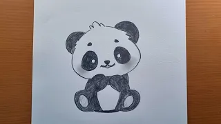 COMO DESENHAR UM PANDA KAWAII FÁCIL | desenhar panda com lápis
