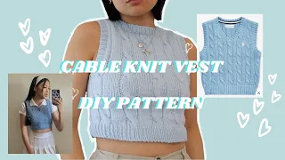 cable knit pullover sweater | knitting process