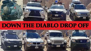 21 Vehicles Down the Diablo Drop Off: Honda, Toyota, Subaru, Ford, Chevy, BMW, Mercedes, Lexus