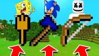 Minecraft PE : DO NOT CHOOSE THE WRONG WEAPON! (Spongebob, Sonic & Marshmello)