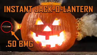 How to INSTANTLY Make a Jack-o-Lantern! - Ballistic High-Speed