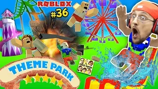 THEME PARK TYCOON ! Roller Coaster Roblox Fail Accident! FGTEEV Amusement Park Showcase Funny Glitch