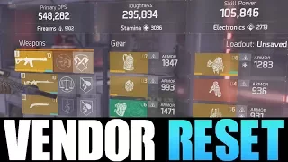 THE DIVISION - GREAT VENDOR RESET | GOD ROLL WEAPONS, GEAR & GEAR MODS! (YOU NEED TO BUY)