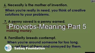 Proverbs-Meaning  Part 5, English Lecture | Sabaq.pk |