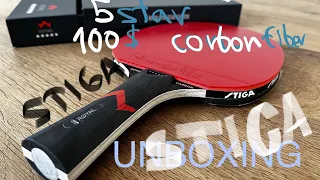 100$, 5 star, carbonfiber Stiga ping pong racket unboxing in less then 50s