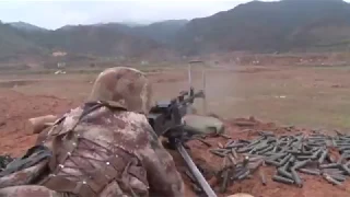 chinese soldier do machine gun trainning