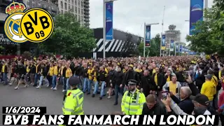 BVB FANS FANMARCH IN LONDON || Borrusia Dortmund vs Real Madrid || final Champions league 1/6/2024