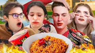 Cambridge Students try Korean Fire Noodles!