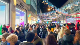 London Oxford Street Christmas Shopping ✨ West End London Walk 2021 [4K HDR]