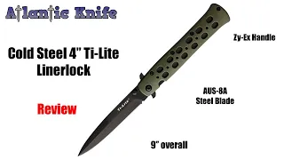 Cold Steel Ti-Lite 4" AUS 8A Budget Linerlock Folding Knife | AK 5 Min Review