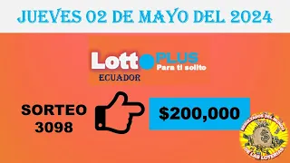 RESULTADO LOTTO SORTEO #3098 DEL JUEVES 02 DE MAYO DEL 2024