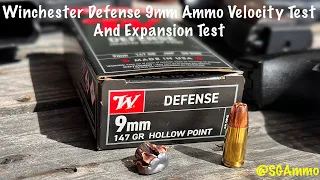Winchester Defense Hollow Point USA9JHP3 9mm Ammo Velocity and Expansion Test @SGAmmo