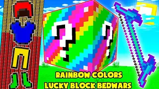 MINI GAME : RAINBOW COLORS LUCKY BLOCK BEDWARS ** MẦM CÂY SIÊU VIP CỦA NOOB ??