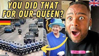 Brit Reacts to Queen Elizabeth and ENORMOUS ESCORT into Germany