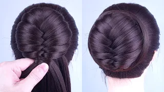 10 Easy And Beautiful Bun Hairstyles With 1 Donut | Simple Braided Bun Hairstyle For Ladies - Part 4