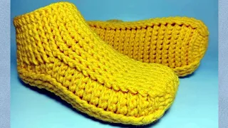 Носочки- тапочки крючком. Crochet socks.