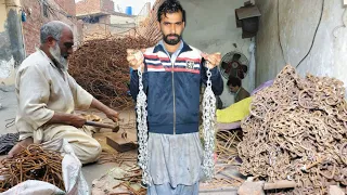 This Old Man Manufacturing Chains With Hand Skill  || Amazing Chain Making Process !