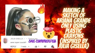 TRYING TO DRAW 💛ARIANA GRANDE💛 INSPIRED BY JULIA GISELLA |  *SHE REPLIED*🤯 | #shorts | #jelliegang |