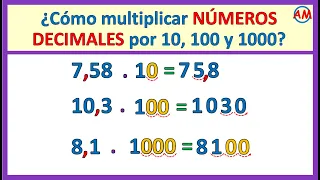 📌 Multiplicar un decimal por 10 100 y 1000 | Super fácil 😎 | Ejemplo 2