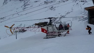Air Glaciers Helikopter Start in Zinal/Wallis (Lama/HB-XZU)