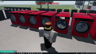 playing a random game with washing machines on roblox