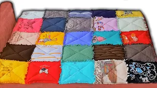 Making a Wool Quilt from Old T-Shirts