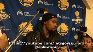 Entire DURANT postgame: Steph Curry & Klay hot, "weird" Jordan Bell injured 1st play, NBA All-Star