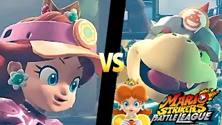 Mario Strikers Battle League Team Daisy vs Team Bowser Jr in Jungle Retreat