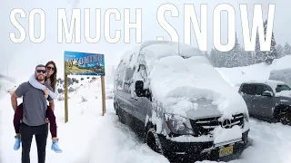 SO MUCH SNOW - Winter Vanlife Wyoming - Snowboarding Jackson Hole & Grand Targhee - Ep 32