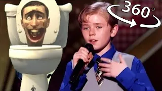 360 VR Kid Sings Skibidi Toilet in America gots talent