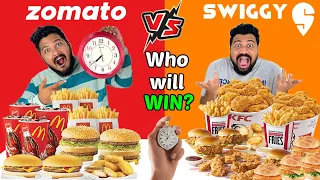 ZOMATO VS SWIGGY FOOD CHALLENGE | KFC FULL Meal Eating Competition🔥 (Ep-606)