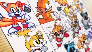 Drawing FNF-All Tails Mods / Tails Dancing meme / Tails Spinning /  Sonic the Hedgehog / Tails FNF